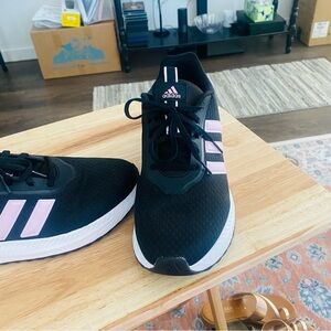 Adidas Black and Pink Sneakers Lightweight Mesh